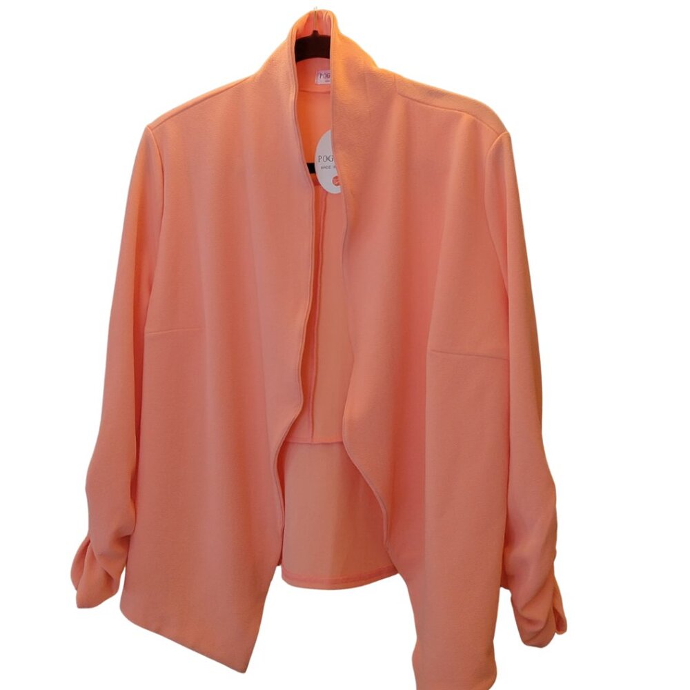 Coral Flowy Blazer
